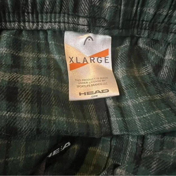 Head green plaid pajamas pants with drawstring and pockets size XL - Picture 4 of 4